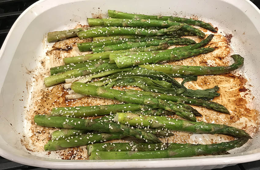 Sesame Roasted Asparagus with Lacquer Sauce